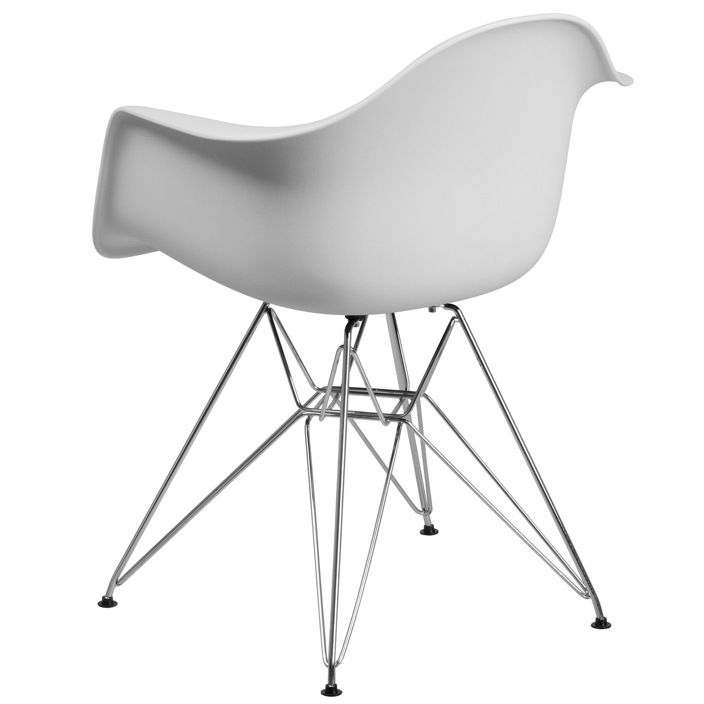 White Plastic/Chrome Chair FH-132-CPP1-WH-GG