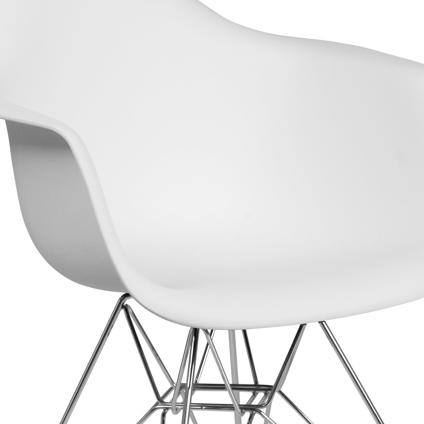 White Plastic/Chrome Chair FH-132-CPP1-WH-GG