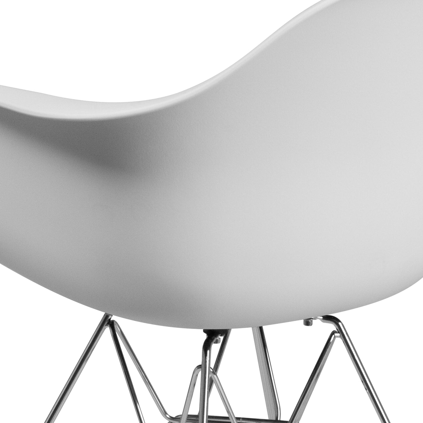 White Plastic/Chrome Chair FH-132-CPP1-WH-GG