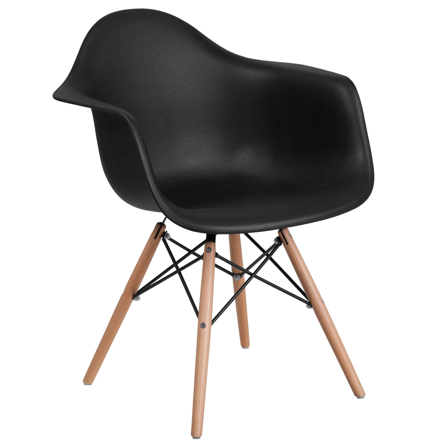 Black Plastic/Wood Chair FH-132-DPP-BK-GG