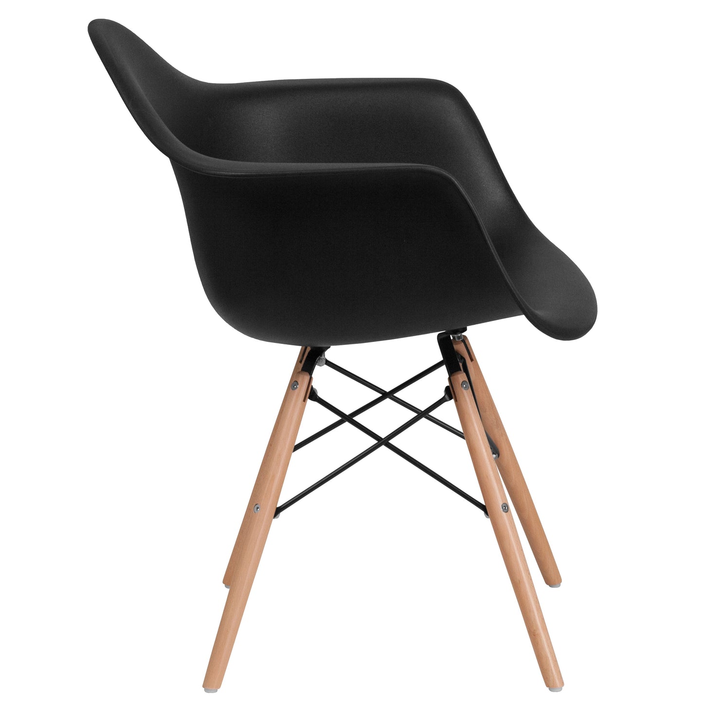 Black Plastic/Wood Chair FH-132-DPP-BK-GG