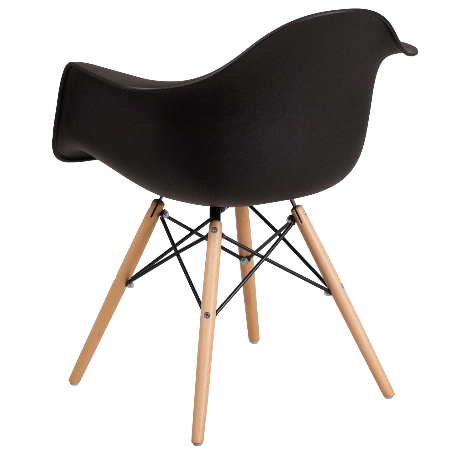 Black Plastic/Wood Chair FH-132-DPP-BK-GG