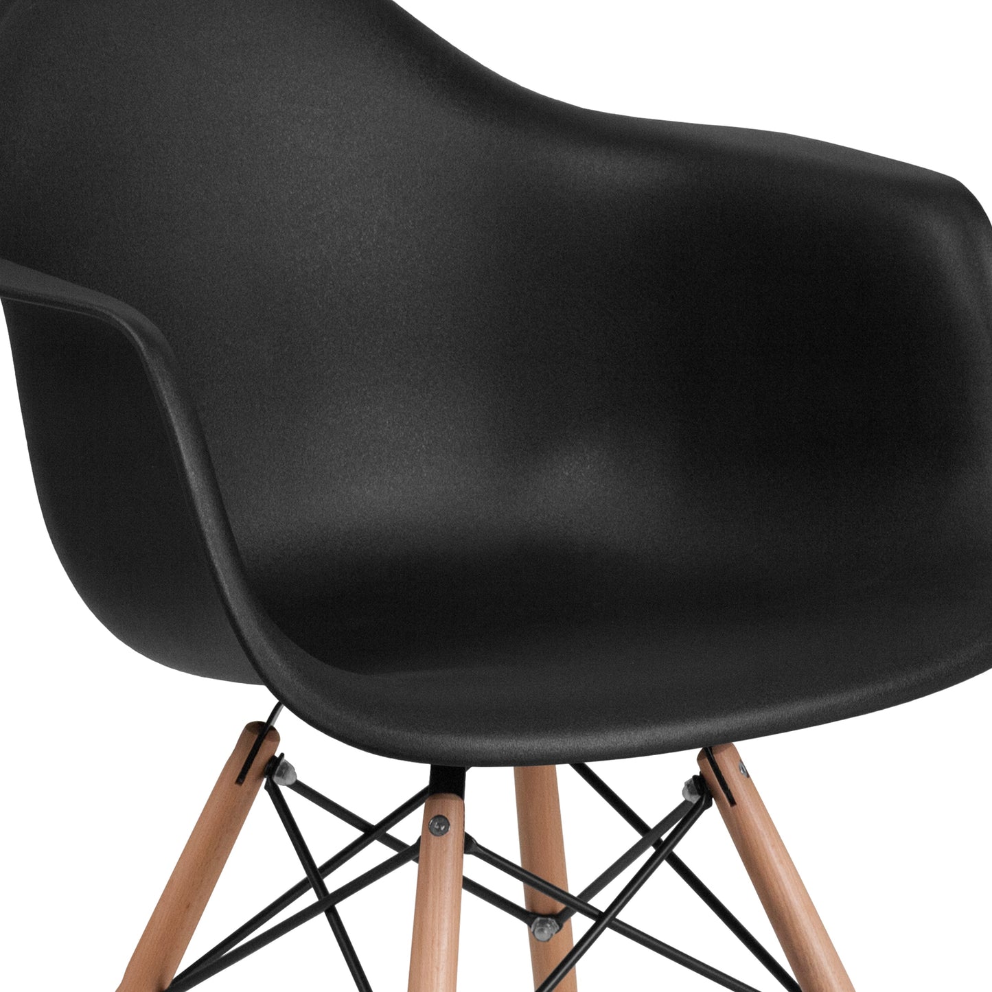 Black Plastic/Wood Chair FH-132-DPP-BK-GG