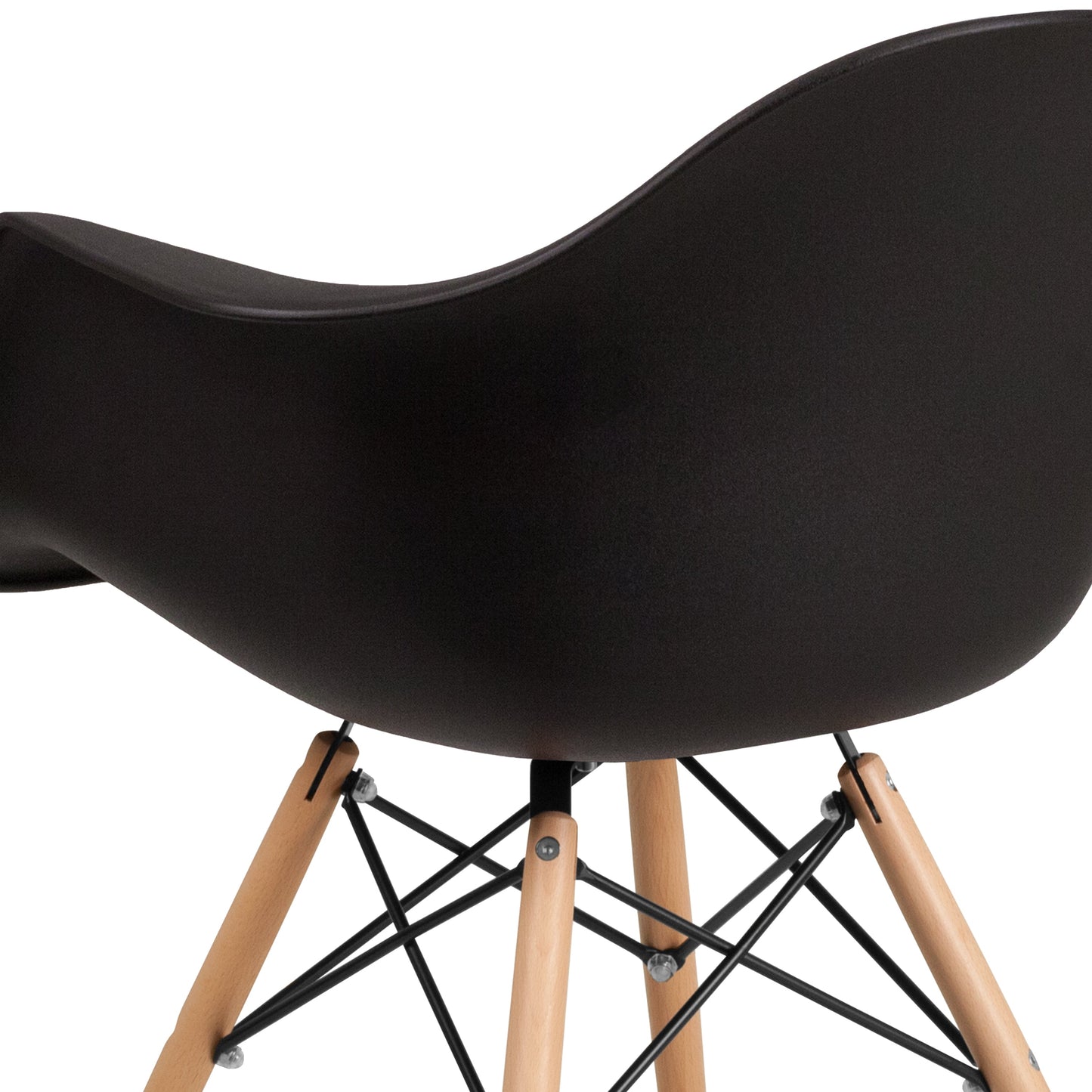 Black Plastic/Wood Chair FH-132-DPP-BK-GG