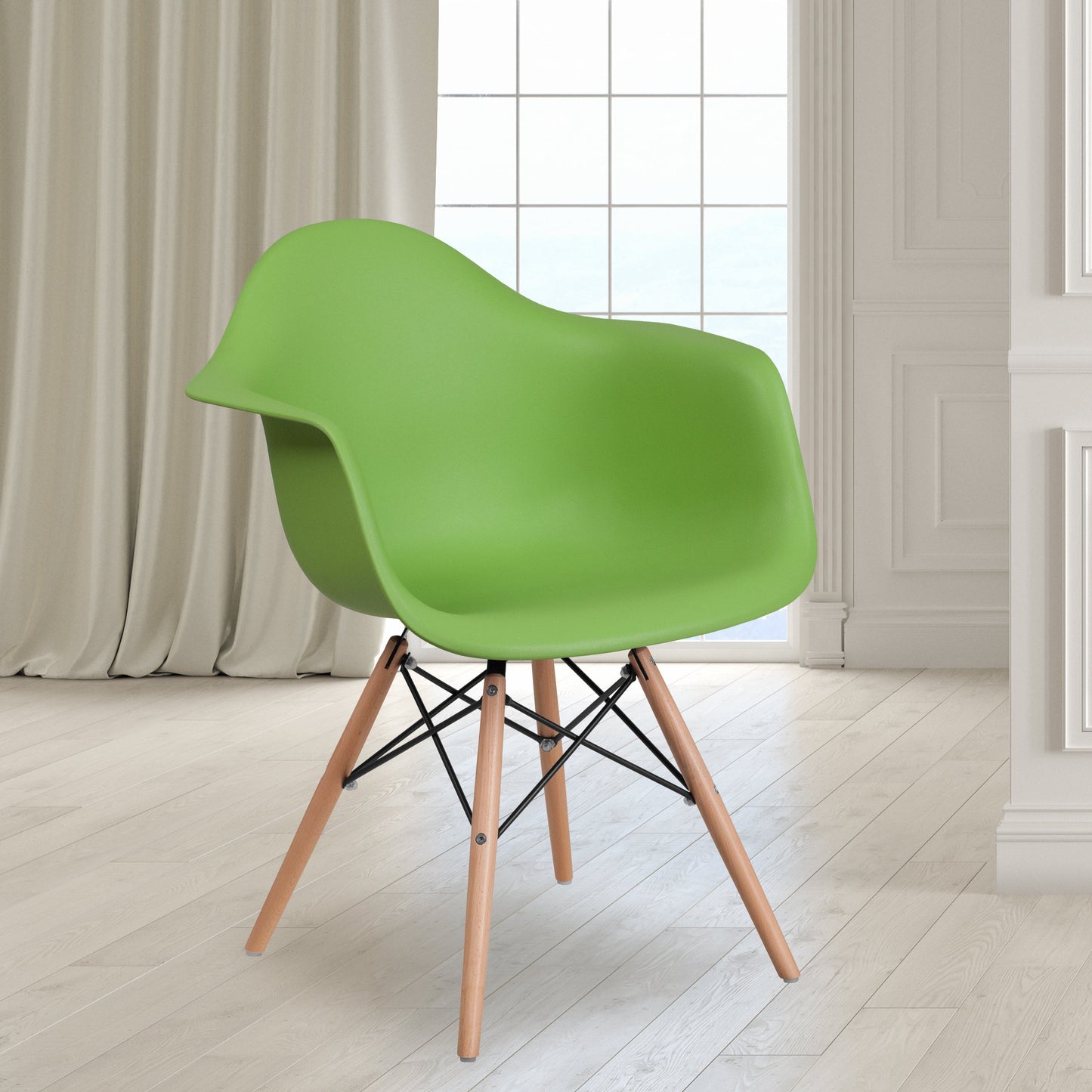 Green Plastic/Wood Chair FH-132-DPP-GN-GG