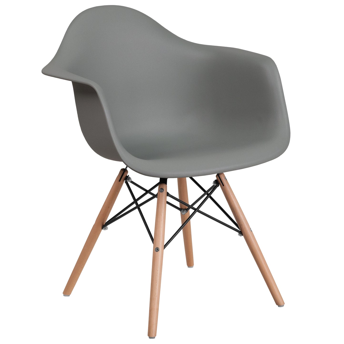 Gray Plastic/Wood Chair FH-132-DPP-GY-GG