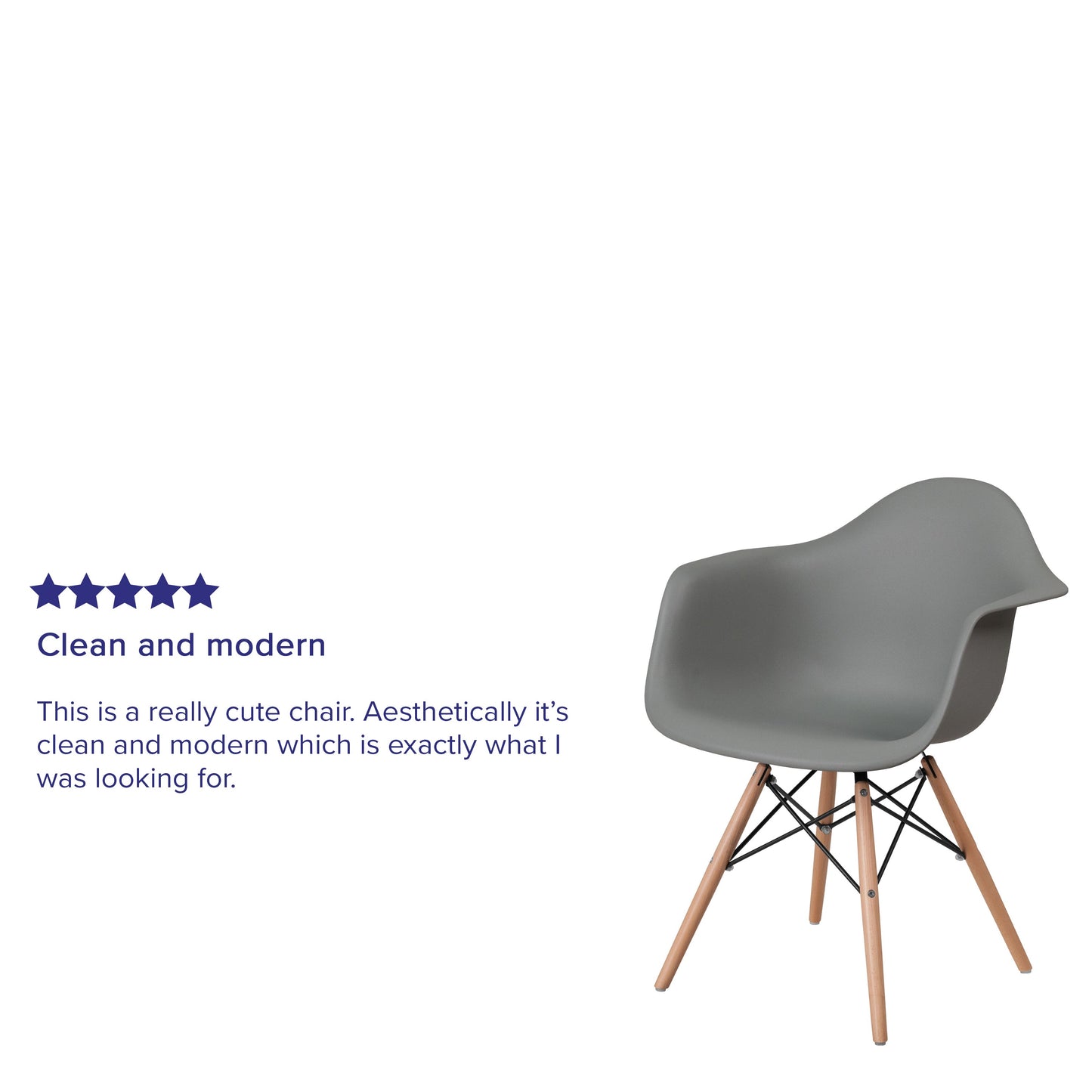 Gray Plastic/Wood Chair FH-132-DPP-GY-GG