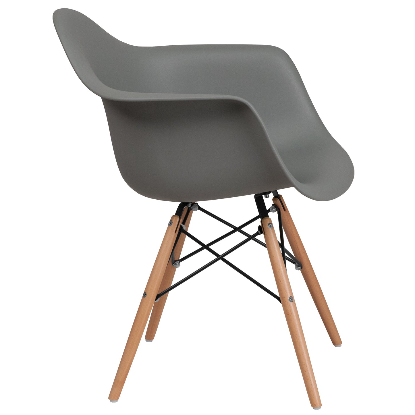 Gray Plastic/Wood Chair FH-132-DPP-GY-GG