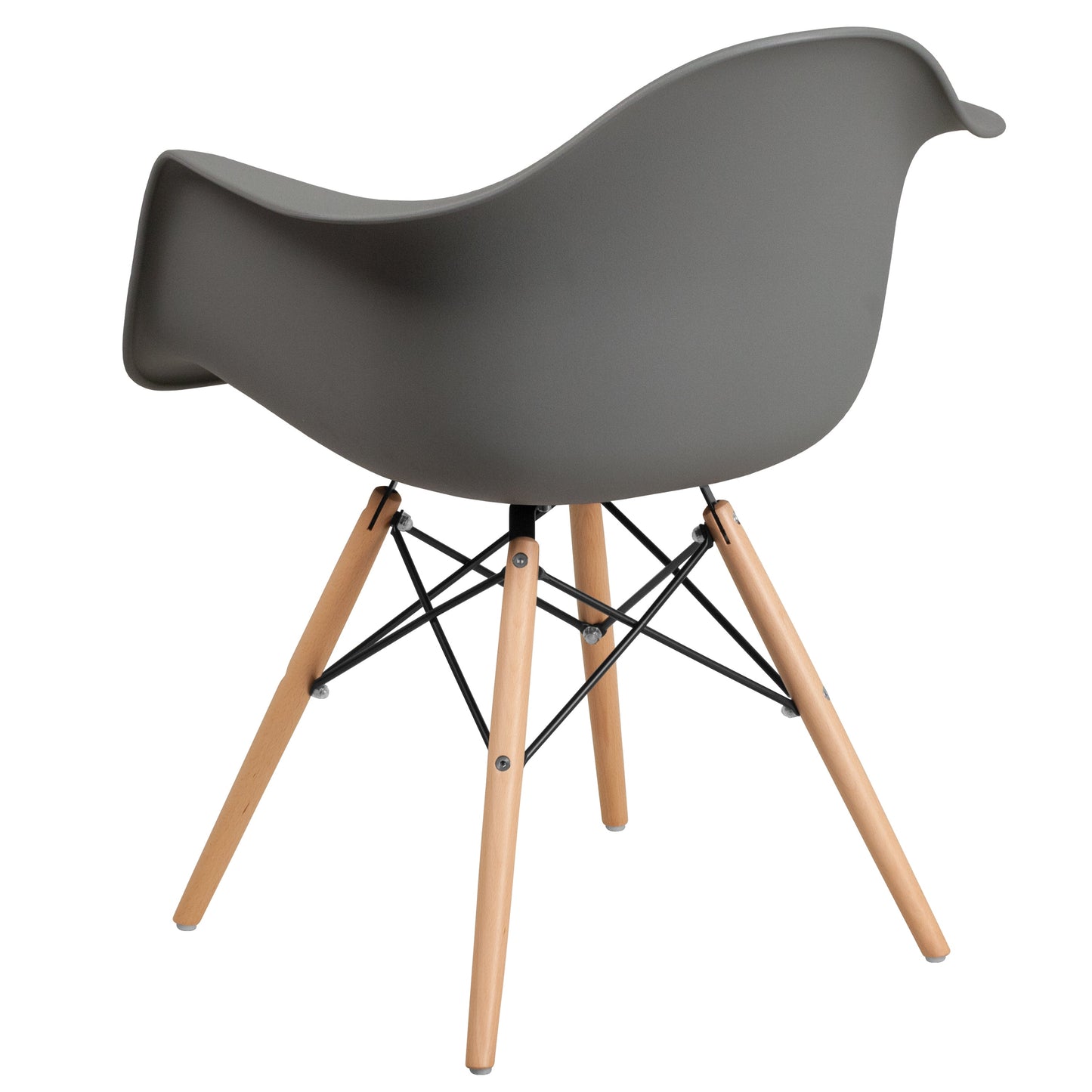 Gray Plastic/Wood Chair FH-132-DPP-GY-GG