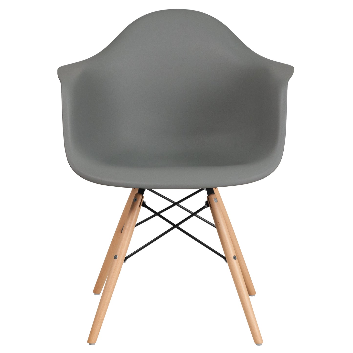 Gray Plastic/Wood Chair FH-132-DPP-GY-GG