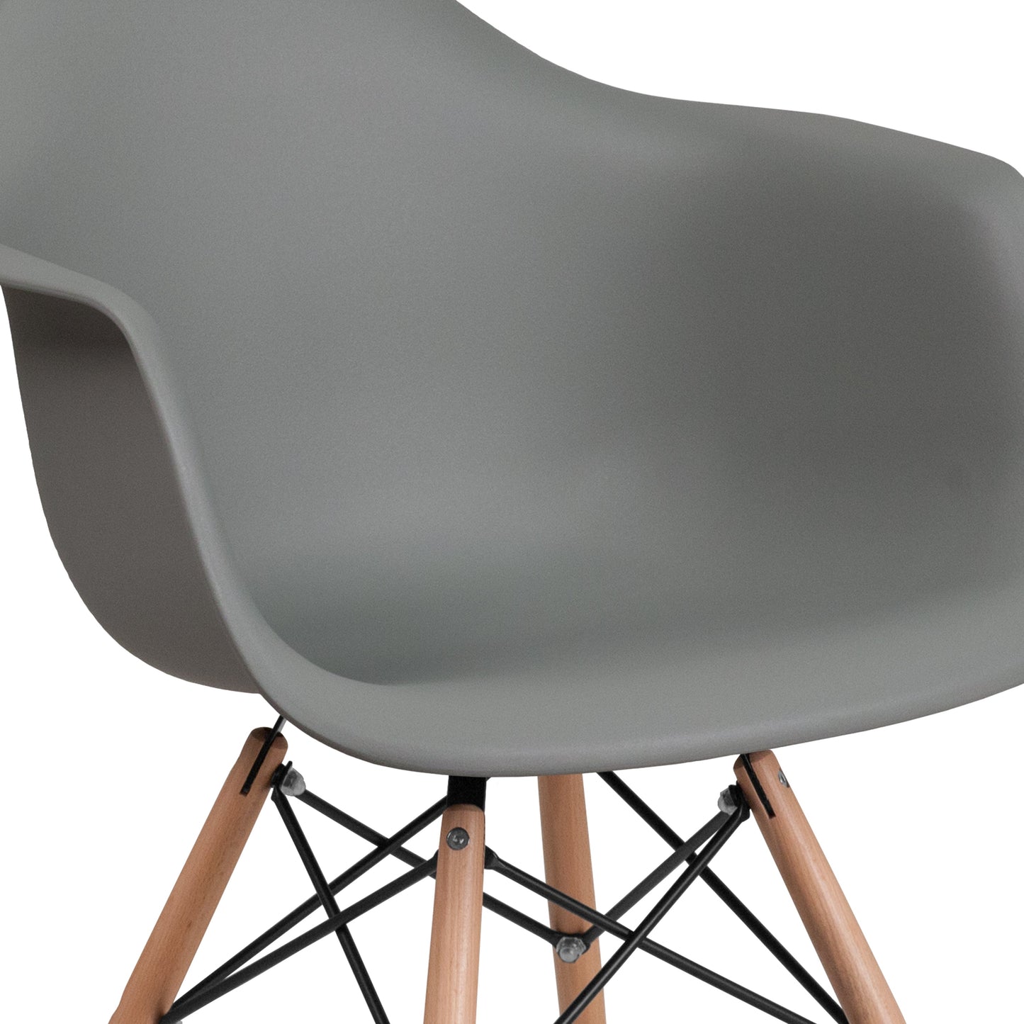 Gray Plastic/Wood Chair FH-132-DPP-GY-GG