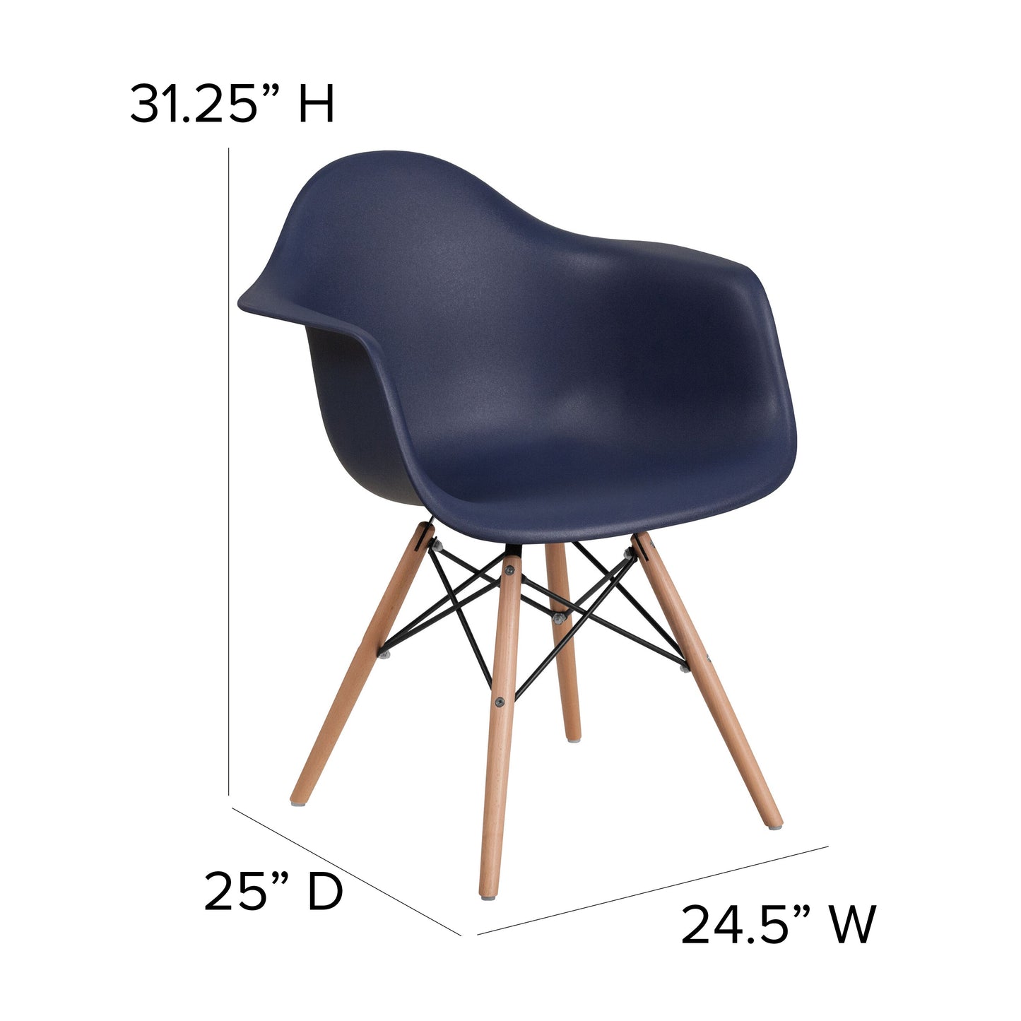 Navy Plastic/Wood Chair FH-132-DPP-NY-GG