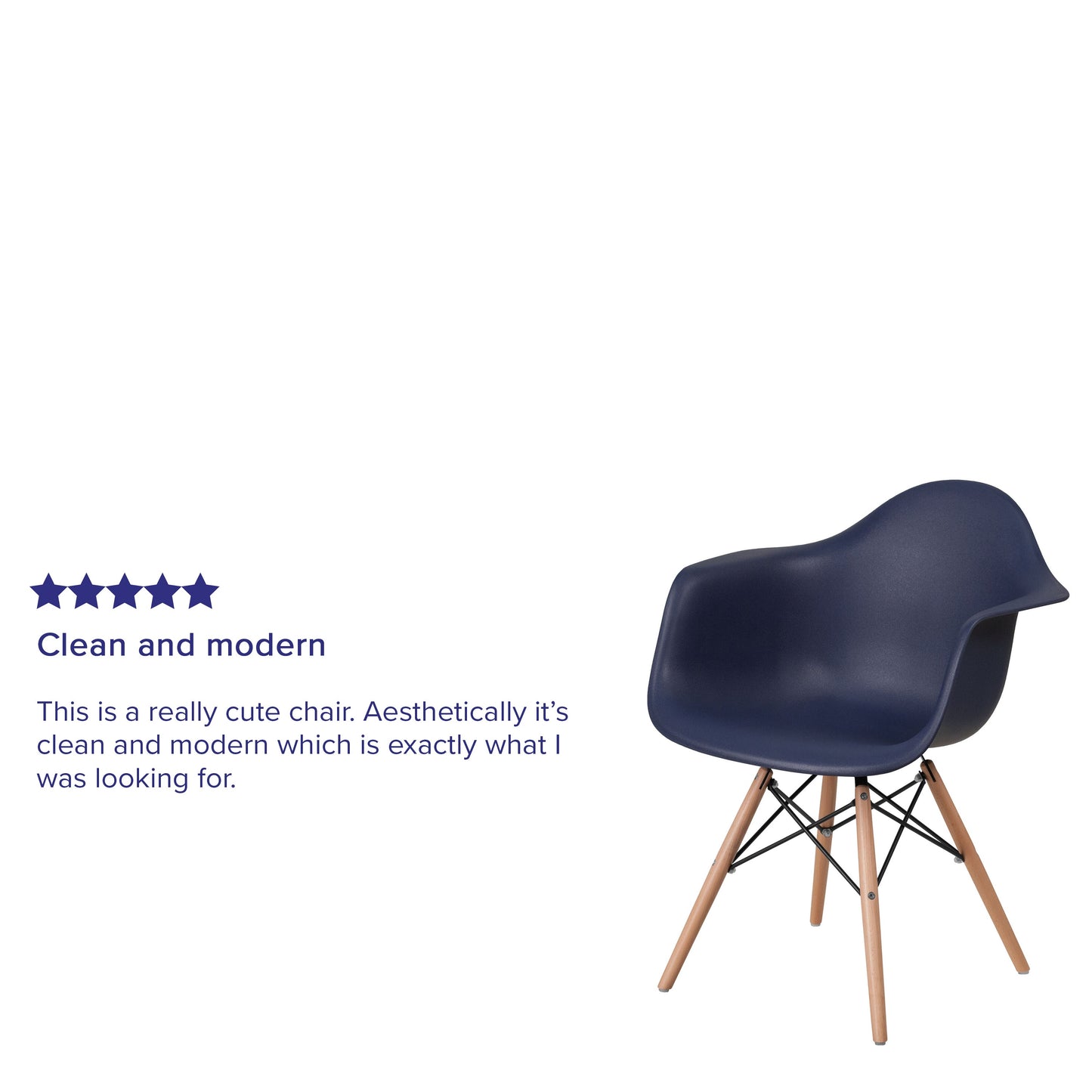 Navy Plastic/Wood Chair FH-132-DPP-NY-GG