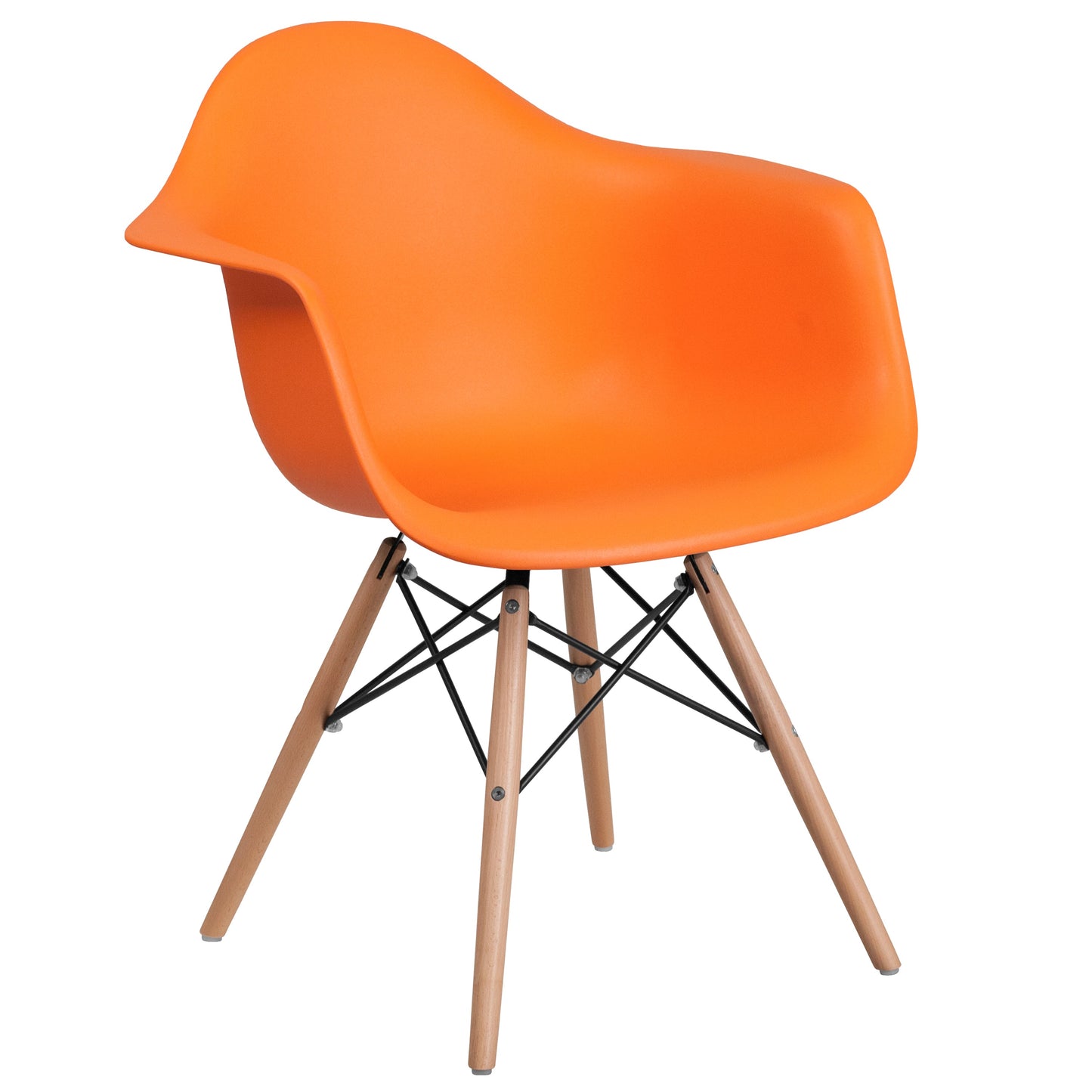 Orange Plastic/Wood Chair FH-132-DPP-OR-GG