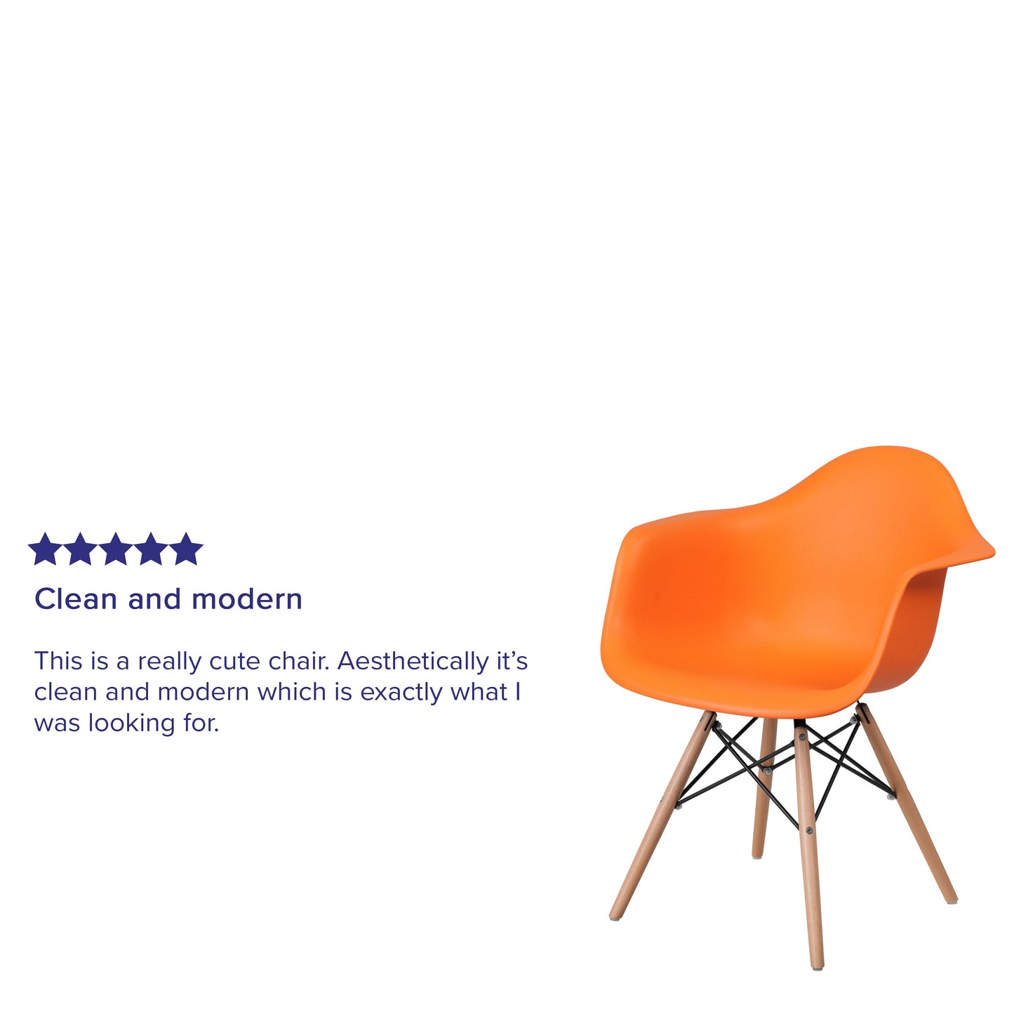 Orange Plastic/Wood Chair FH-132-DPP-OR-GG