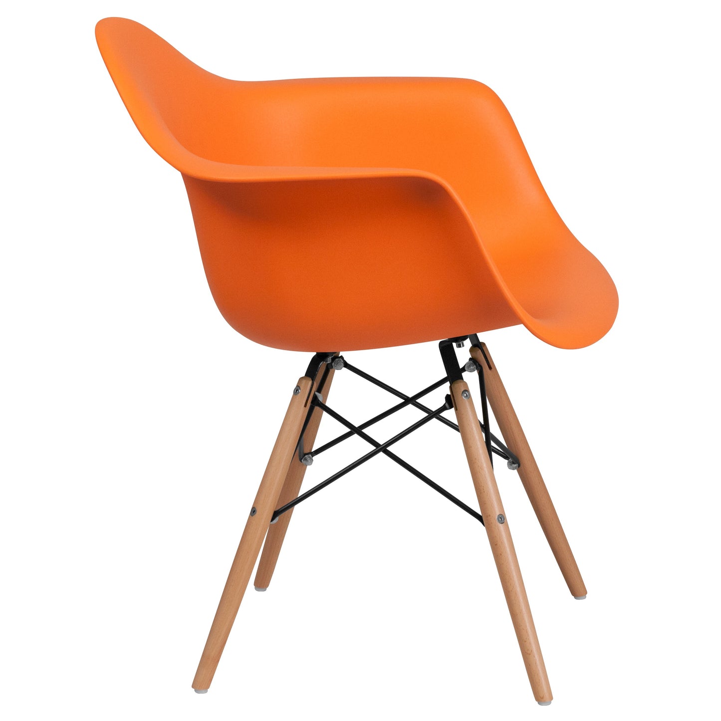 Orange Plastic/Wood Chair FH-132-DPP-OR-GG