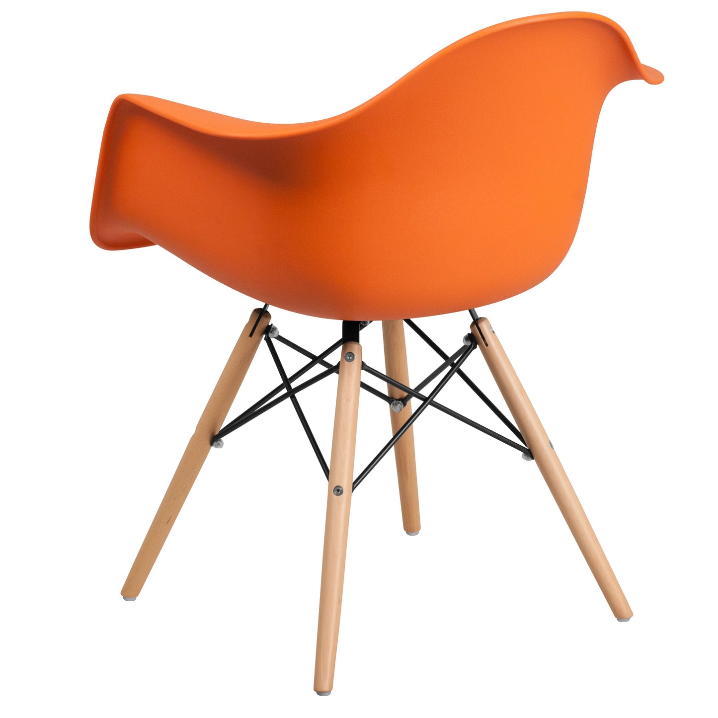 Orange Plastic/Wood Chair FH-132-DPP-OR-GG