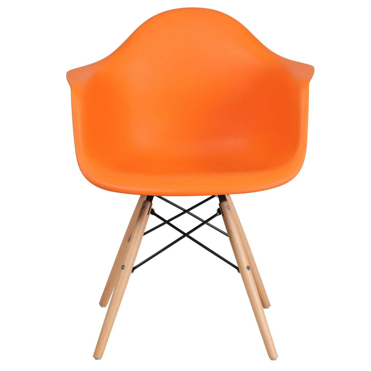 Orange Plastic/Wood Chair FH-132-DPP-OR-GG