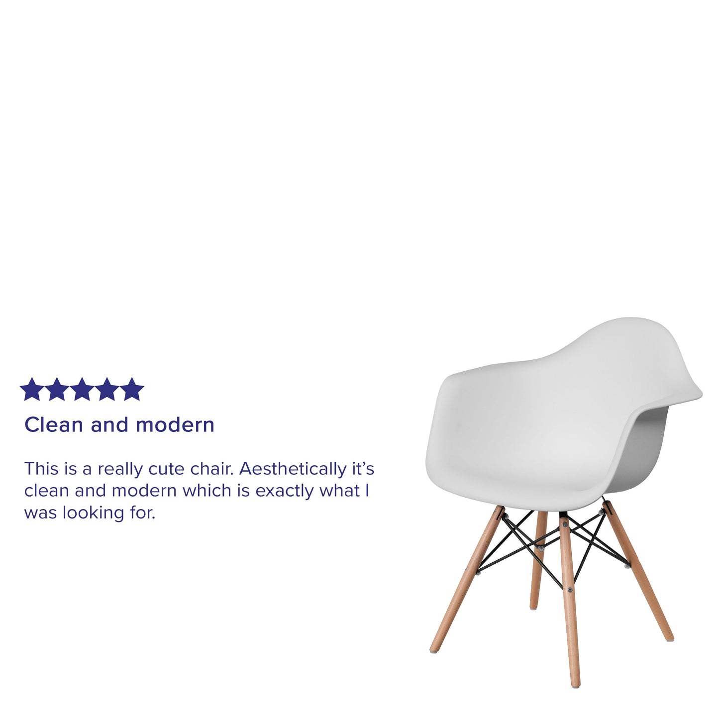 White Plastic/Wood Chair FH-132-DPP-WH-GG