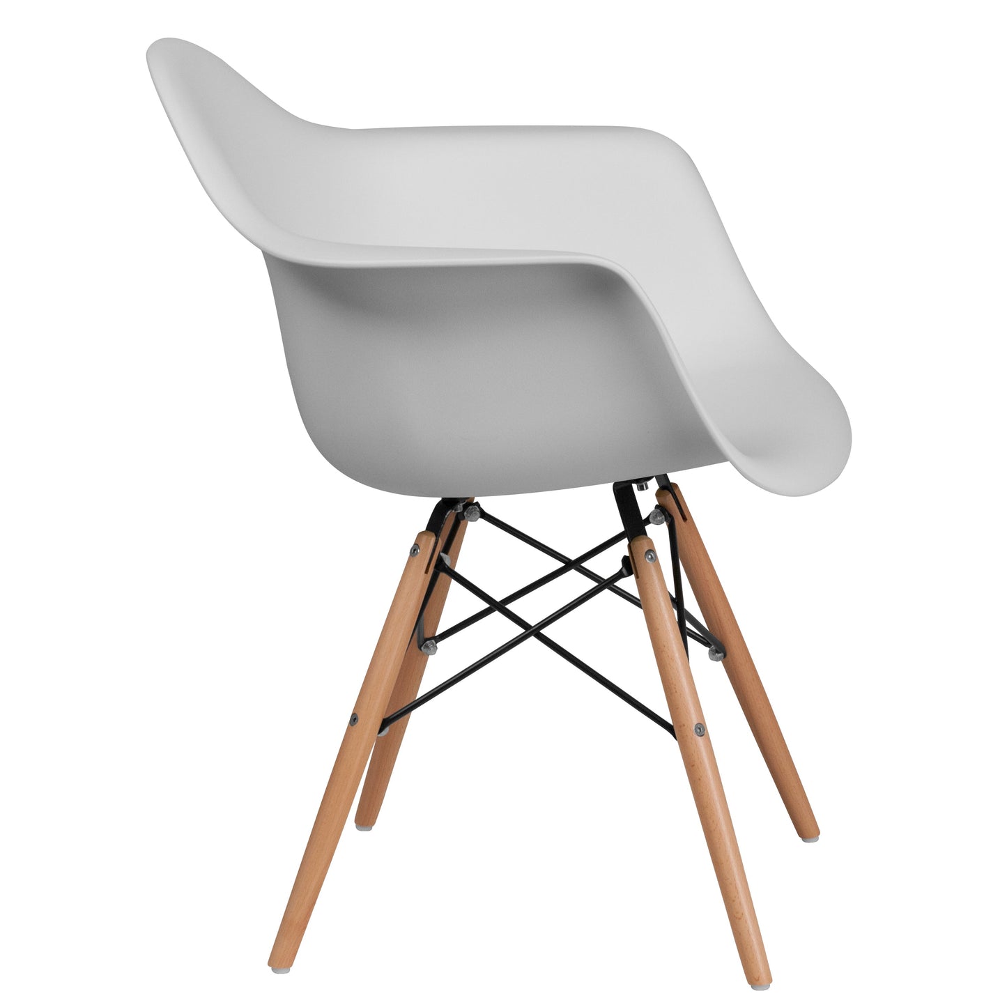 White Plastic/Wood Chair FH-132-DPP-WH-GG