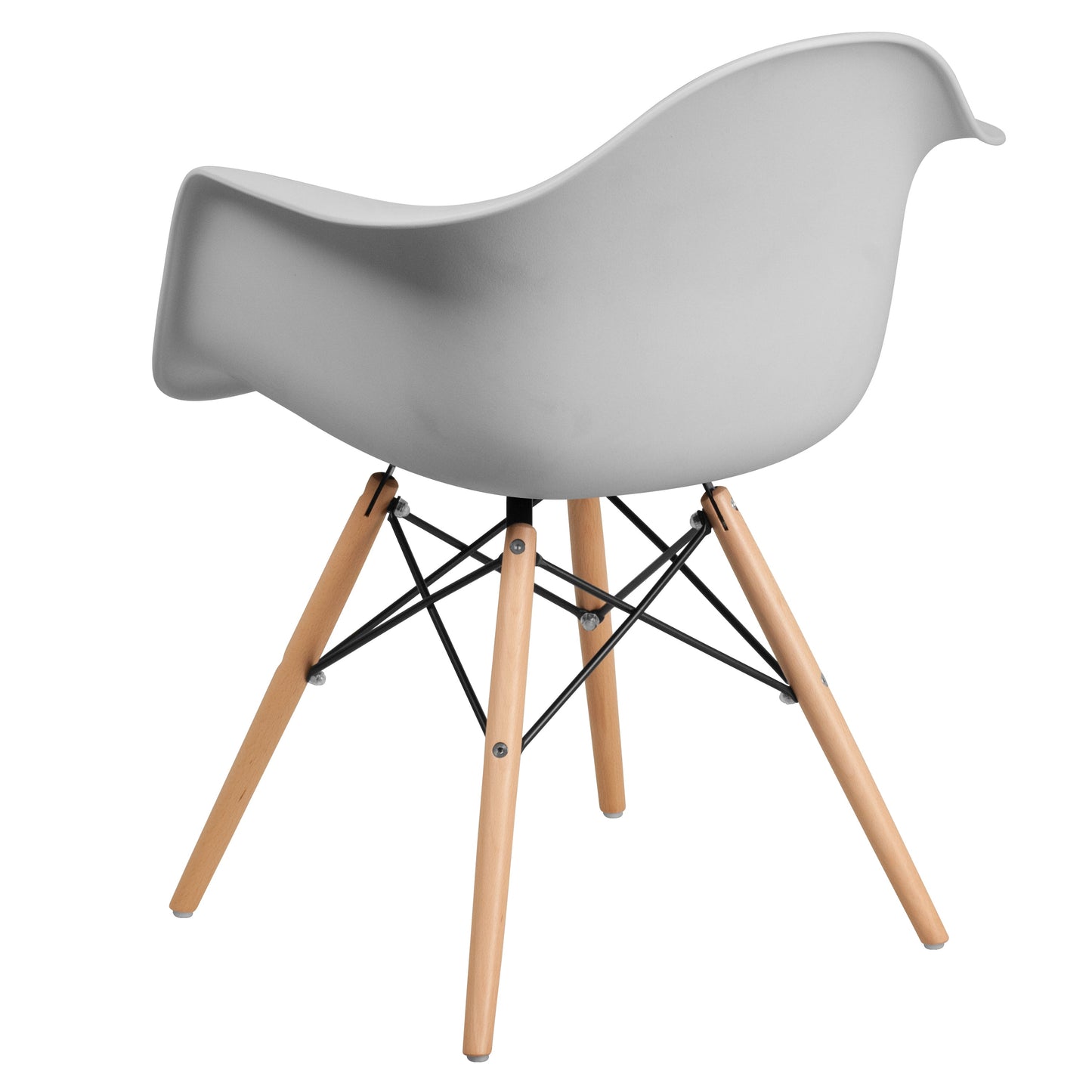 White Plastic/Wood Chair FH-132-DPP-WH-GG