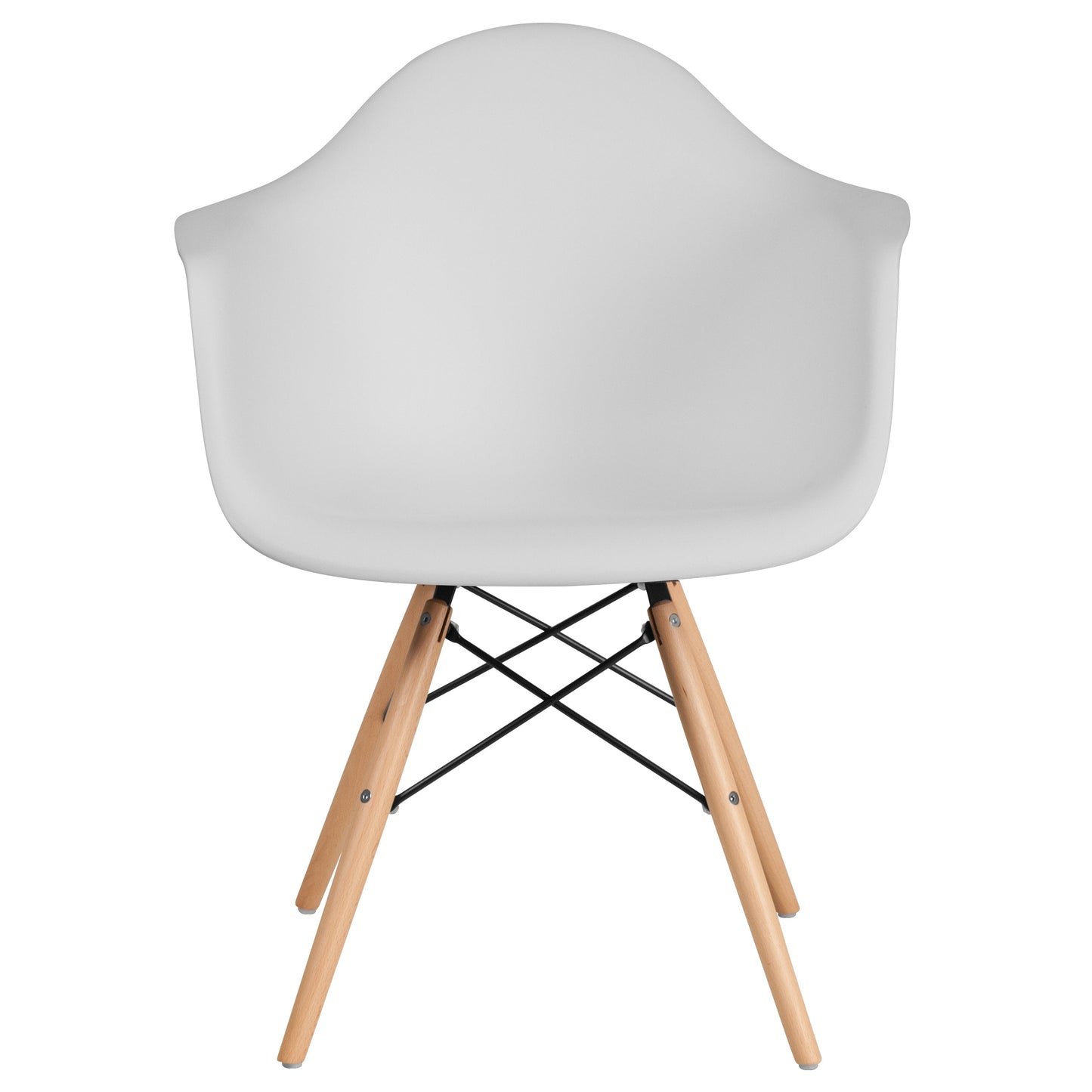 White Plastic/Wood Chair FH-132-DPP-WH-GG