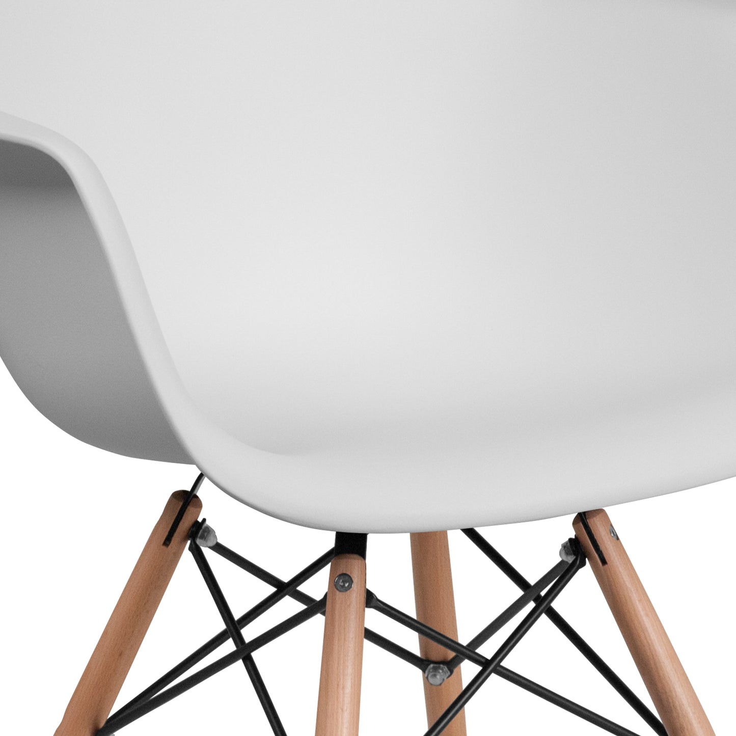 White Plastic/Wood Chair FH-132-DPP-WH-GG