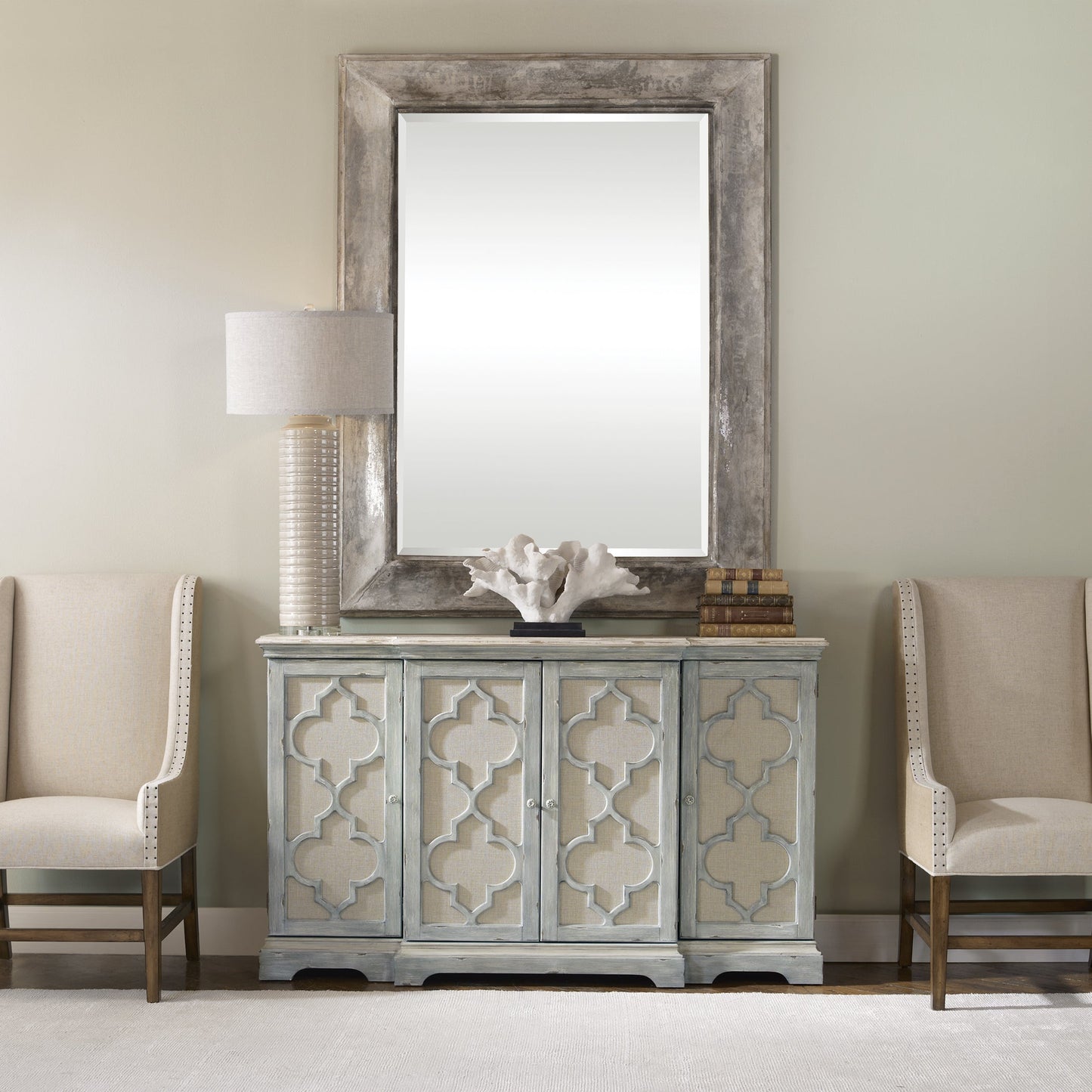 Uttermost Sophie 4 Door Grey Cabinet