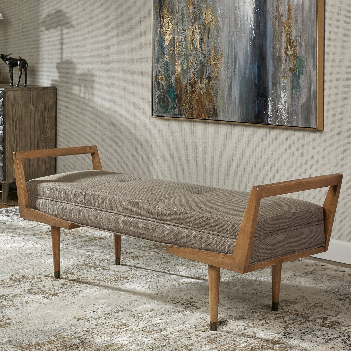 Uttermost Waylon Mid-Century Modern Bench