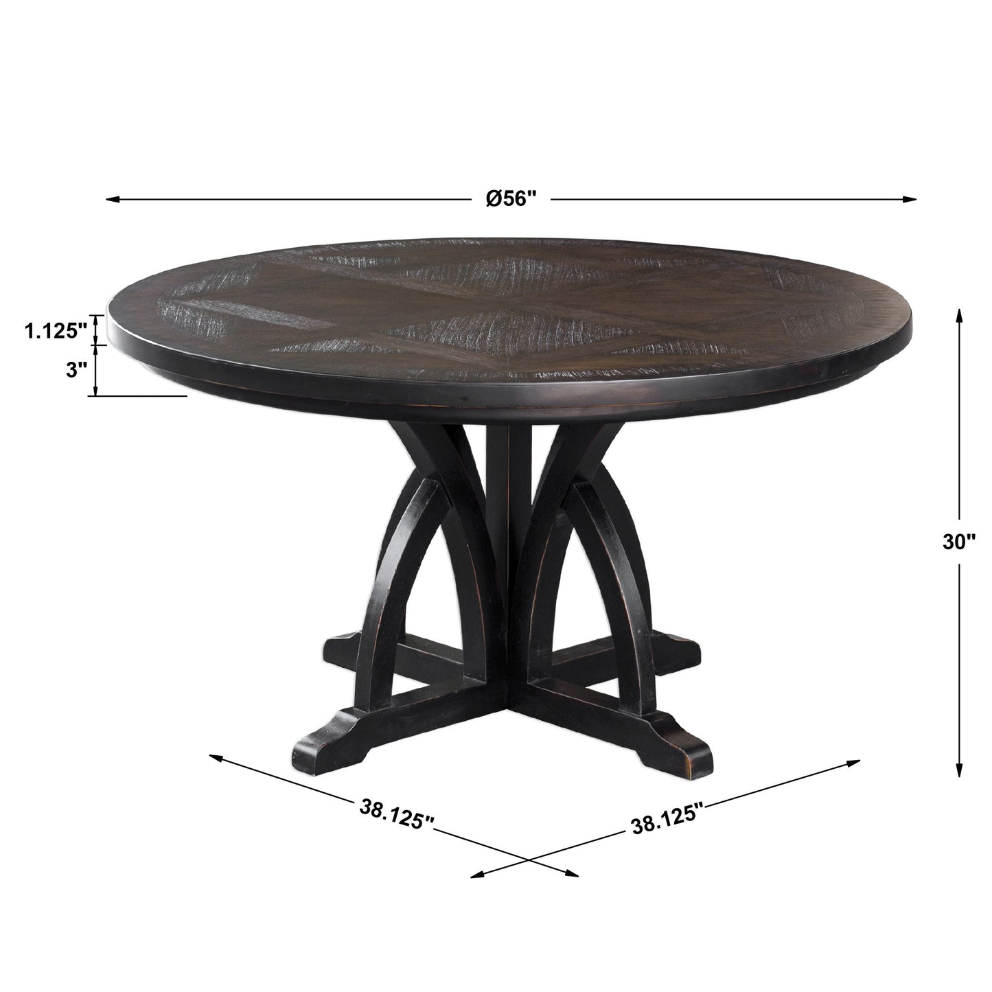 Uttermost Maiva Round Black Dining Table