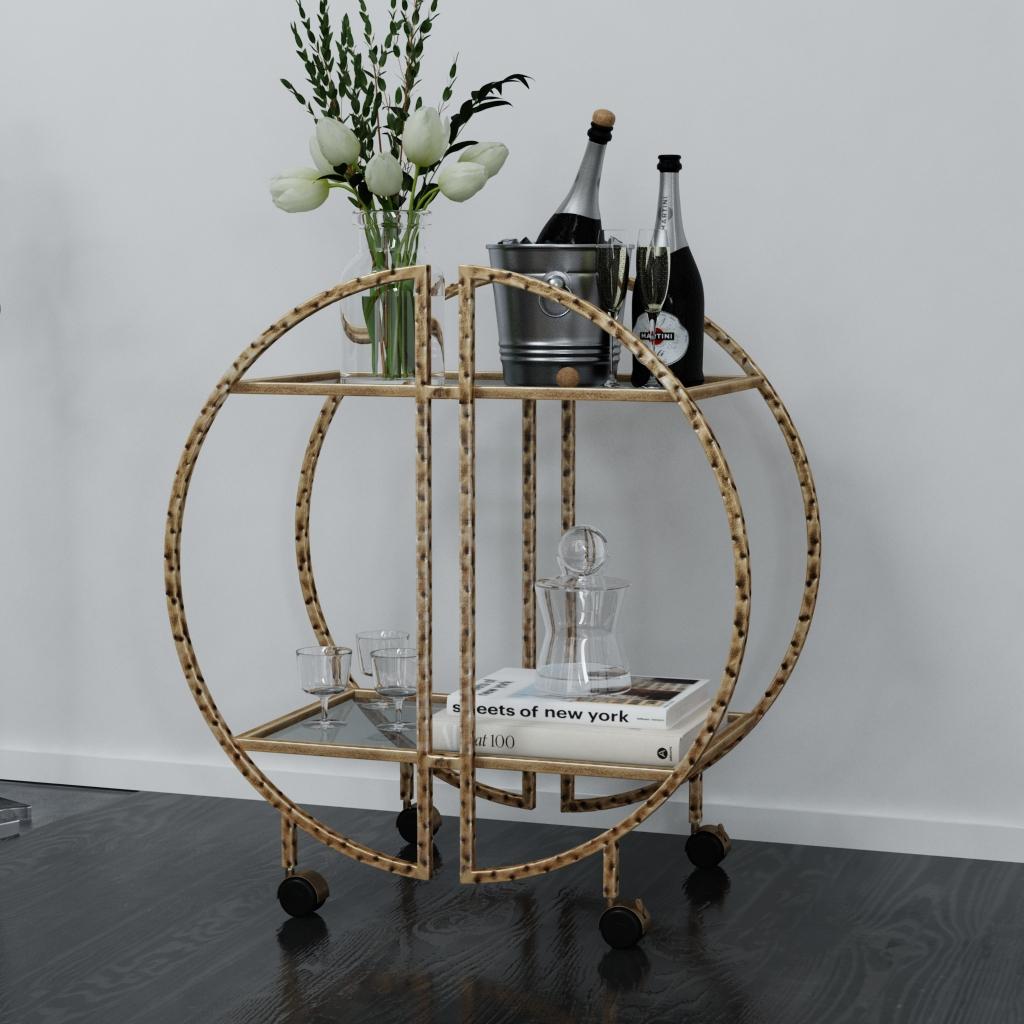 Uttermost Zelina Gold Bar Cart