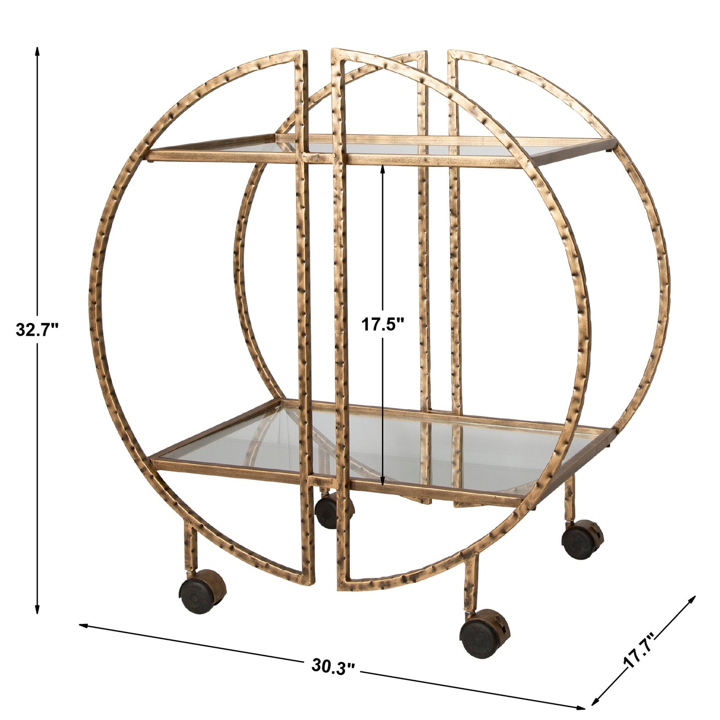 Uttermost Zelina Gold Bar Cart