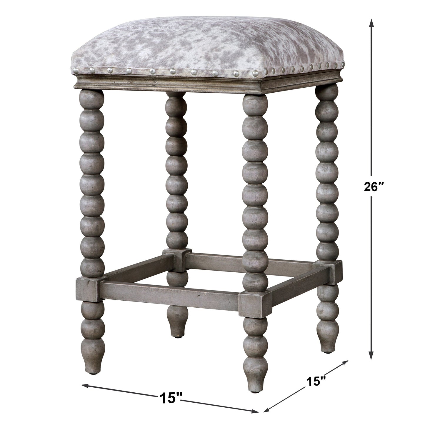 Uttermost Estes Faux Cow Hide Counter Stool