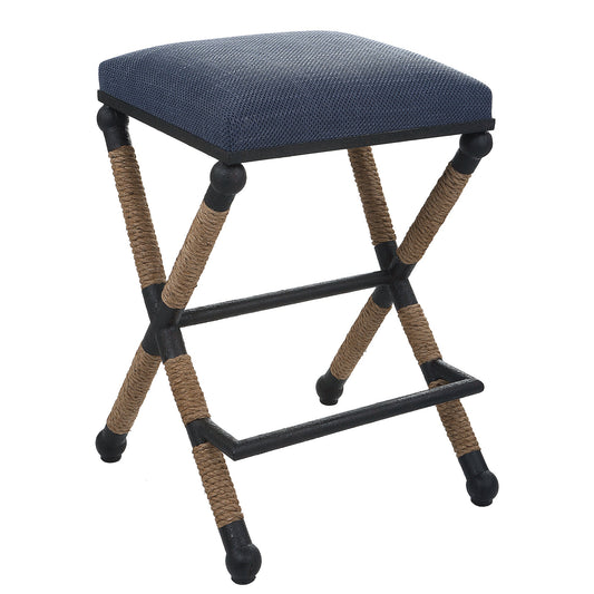 Uttermost Firth Rustic Navy Counter Stool