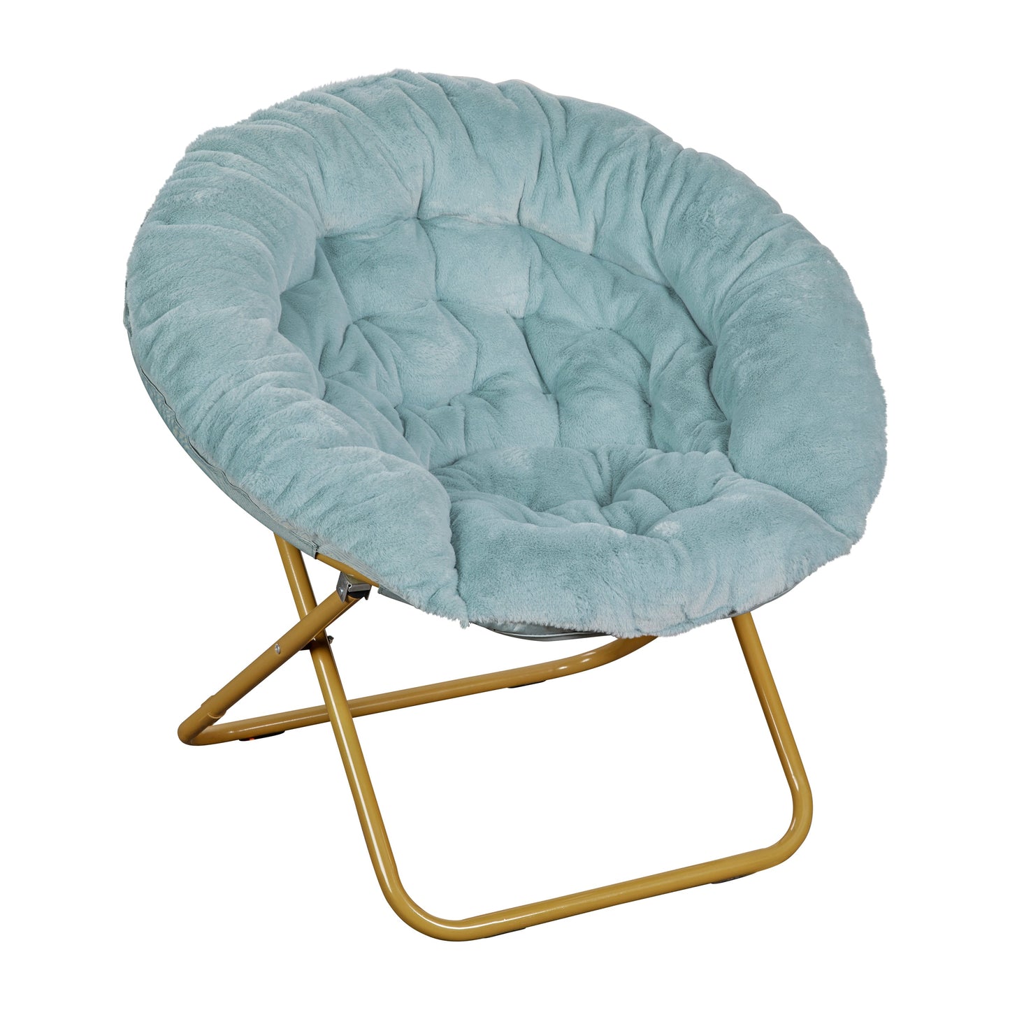 Dusty Aqua XL Fur Saucer Chair FV-FMC-025-DTAQ-SGD-GG