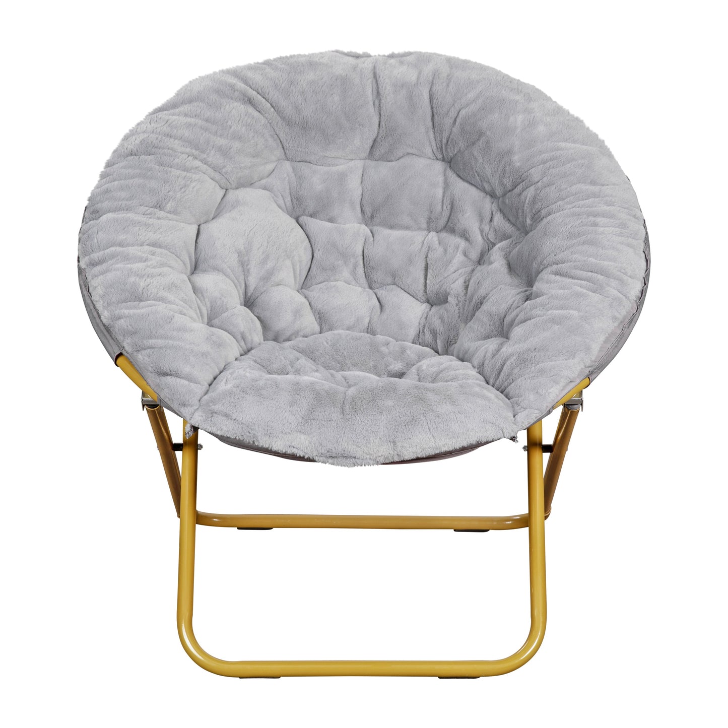 Gray XL Fur Saucer Chair FV-FMC-025-GY-SGD-GG