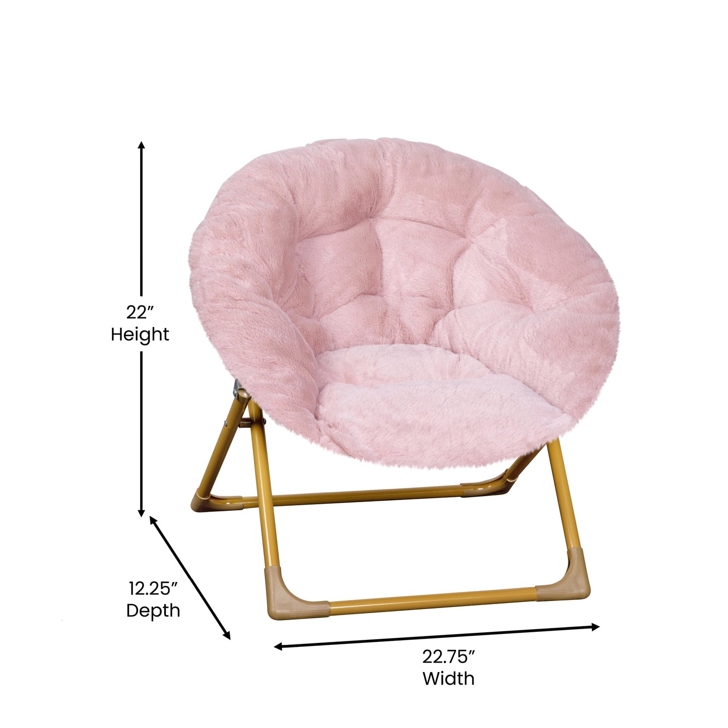 Blush Kids Fur Moon Chair FV-FMC-030-BL-SGD-GG