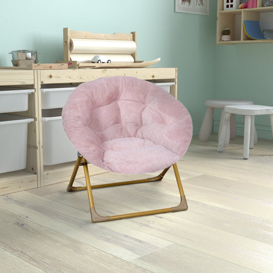 Blush Kids Fur Moon Chair FV-FMC-030-BL-SGD-GG