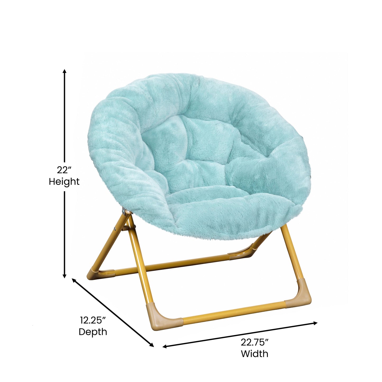 Dusty Aqua Kids Fur Moon Chair FV-FMC-030-DTAQ-SGD-GG