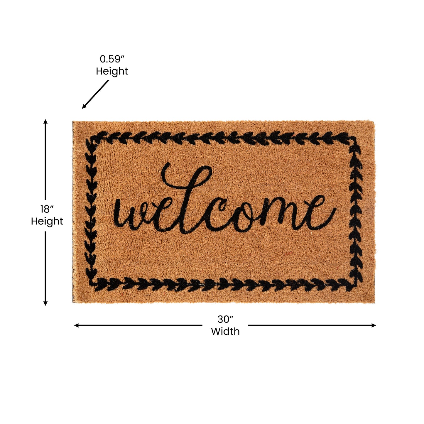 18x30 NAT/BK Welcome Doormat FW-FWGEN410-NATBK-GG