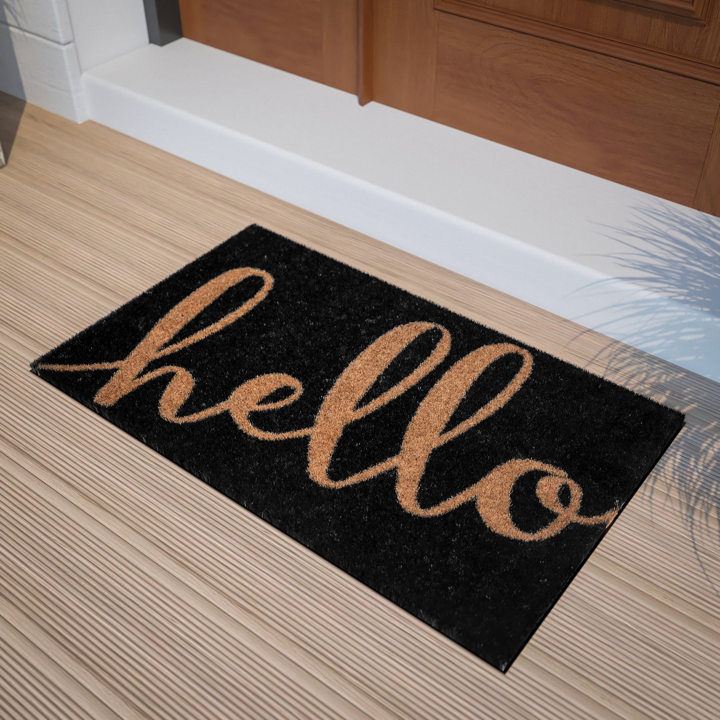 18x30 Black/NAT Hello Doormat FW-FWGEN411-BKNAT-GG