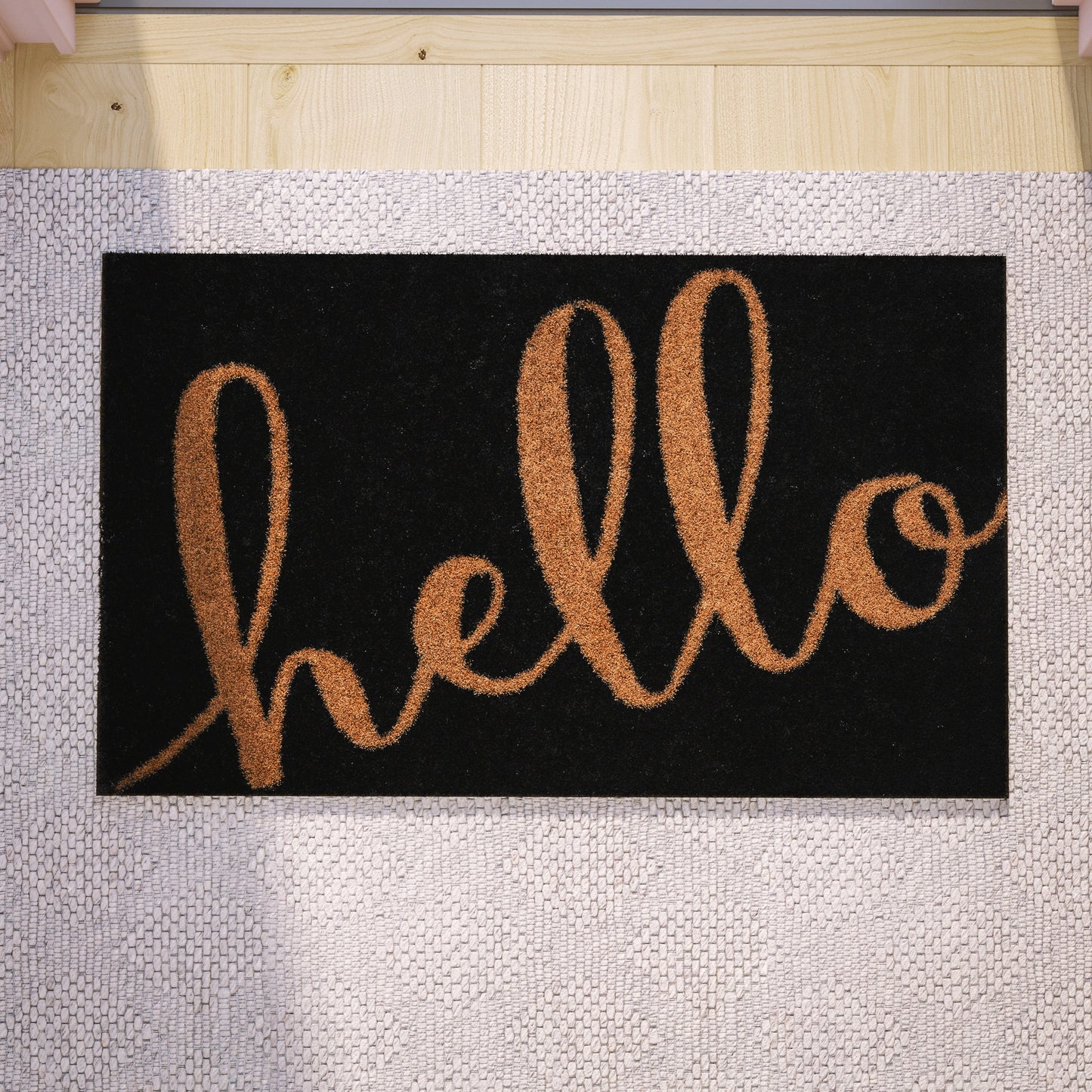 18x30 Black/NAT Hello Doormat FW-FWGEN411-BKNAT-GG