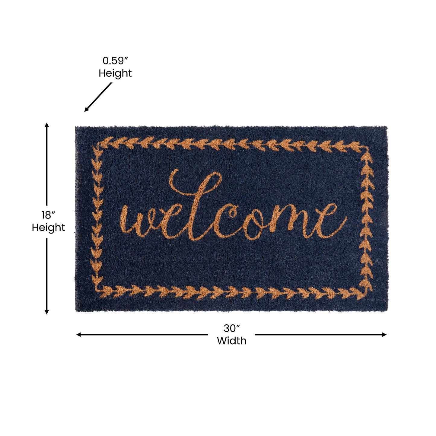 18x30 NVY/NAT Welcome Doormat FW-FWGEN415-NAVNAT-GG