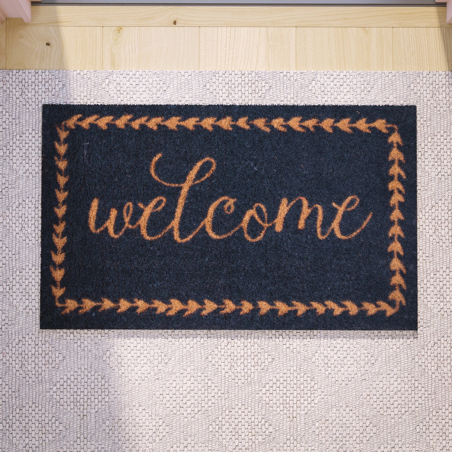 18x30 NVY/NAT Welcome Doormat FW-FWGEN415-NAVNAT-GG