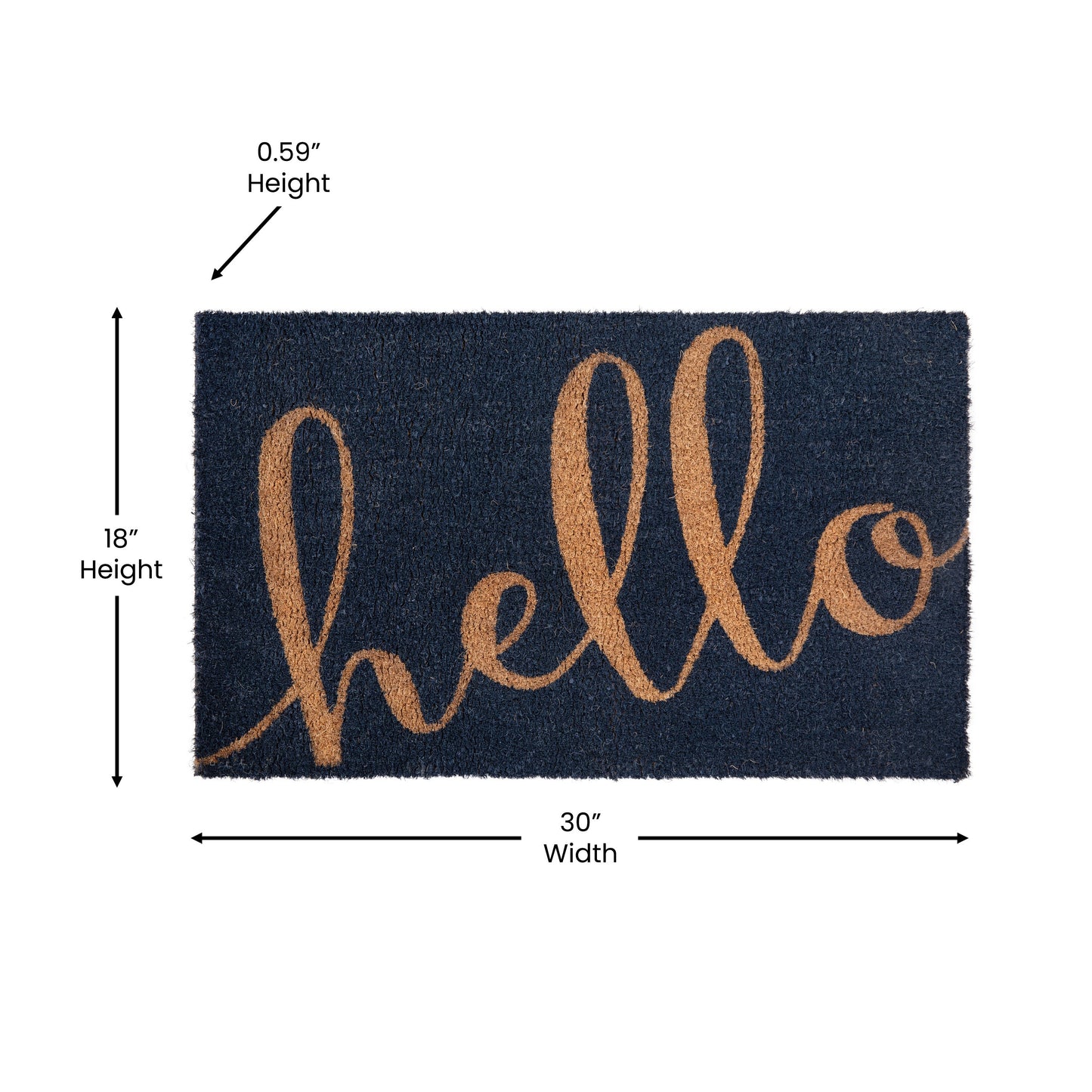 18x30 Navy/NAT Hello Doormat FW-FWGEN417-NAVNAT-GG