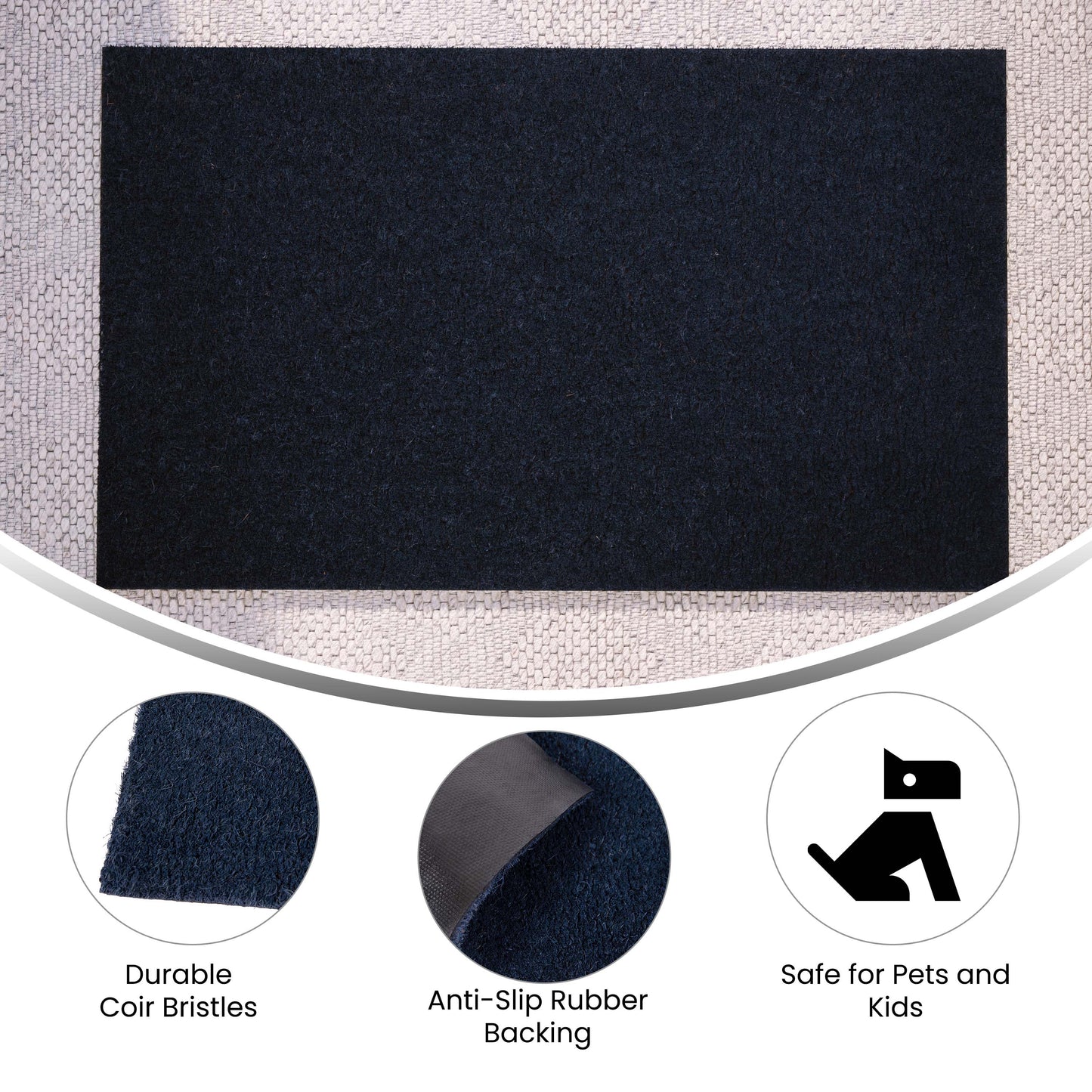 18x30 Navy Coir Doormat FW-FWGEN418-NVY-GG