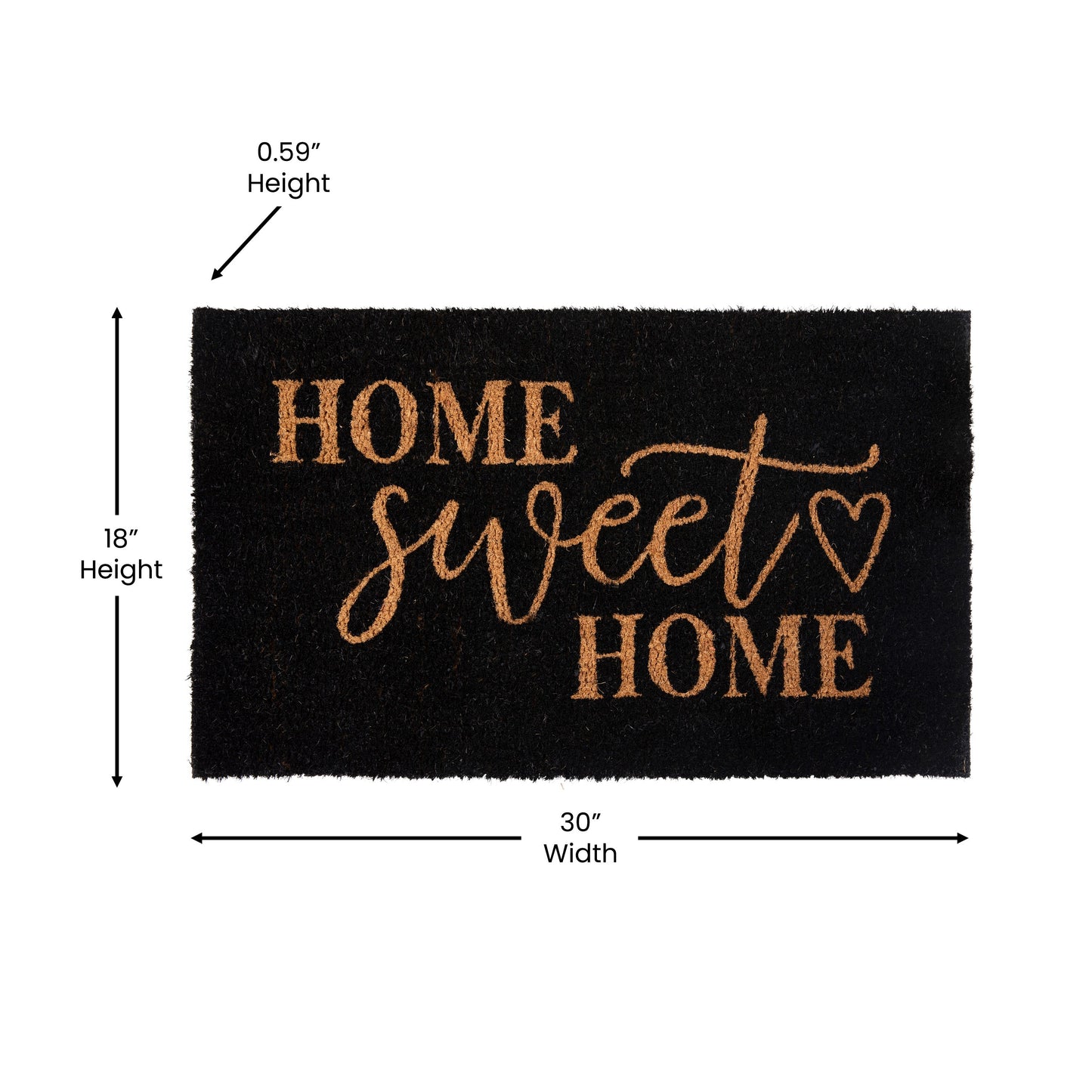 18x30 BK Home Sweet Home Mat FW-FWGEN419-BKNAT-GG