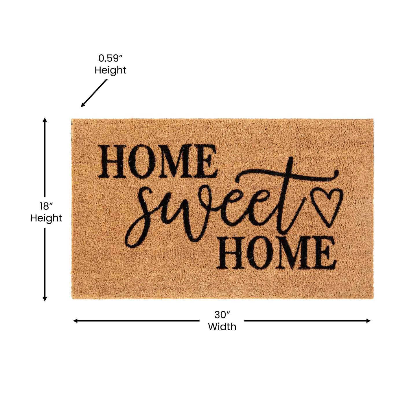 18x30 NAT Home Sweet Home Mat FW-FWGEN420-NATBK-GG