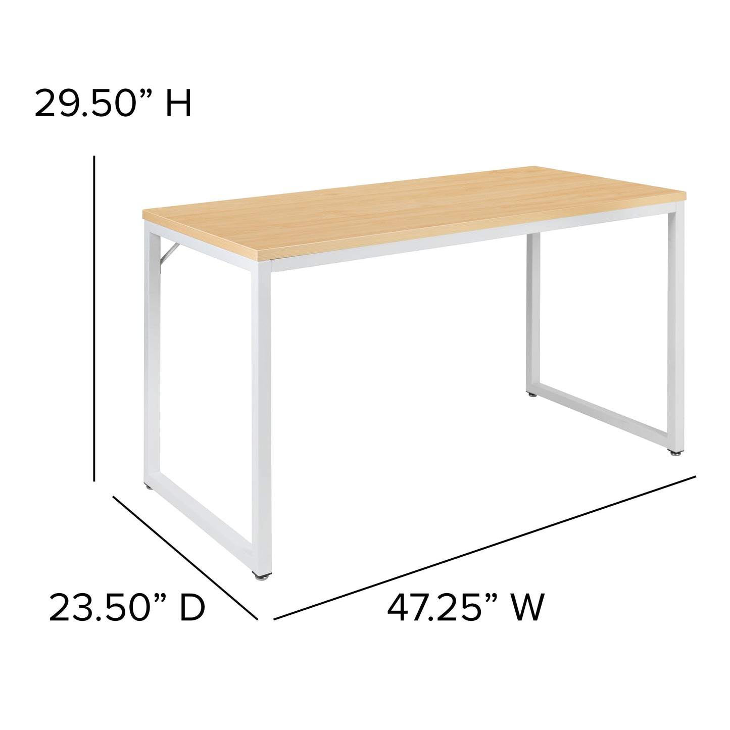 Maple Commercial Desk GC-GF156-12-MAP-WH-GG