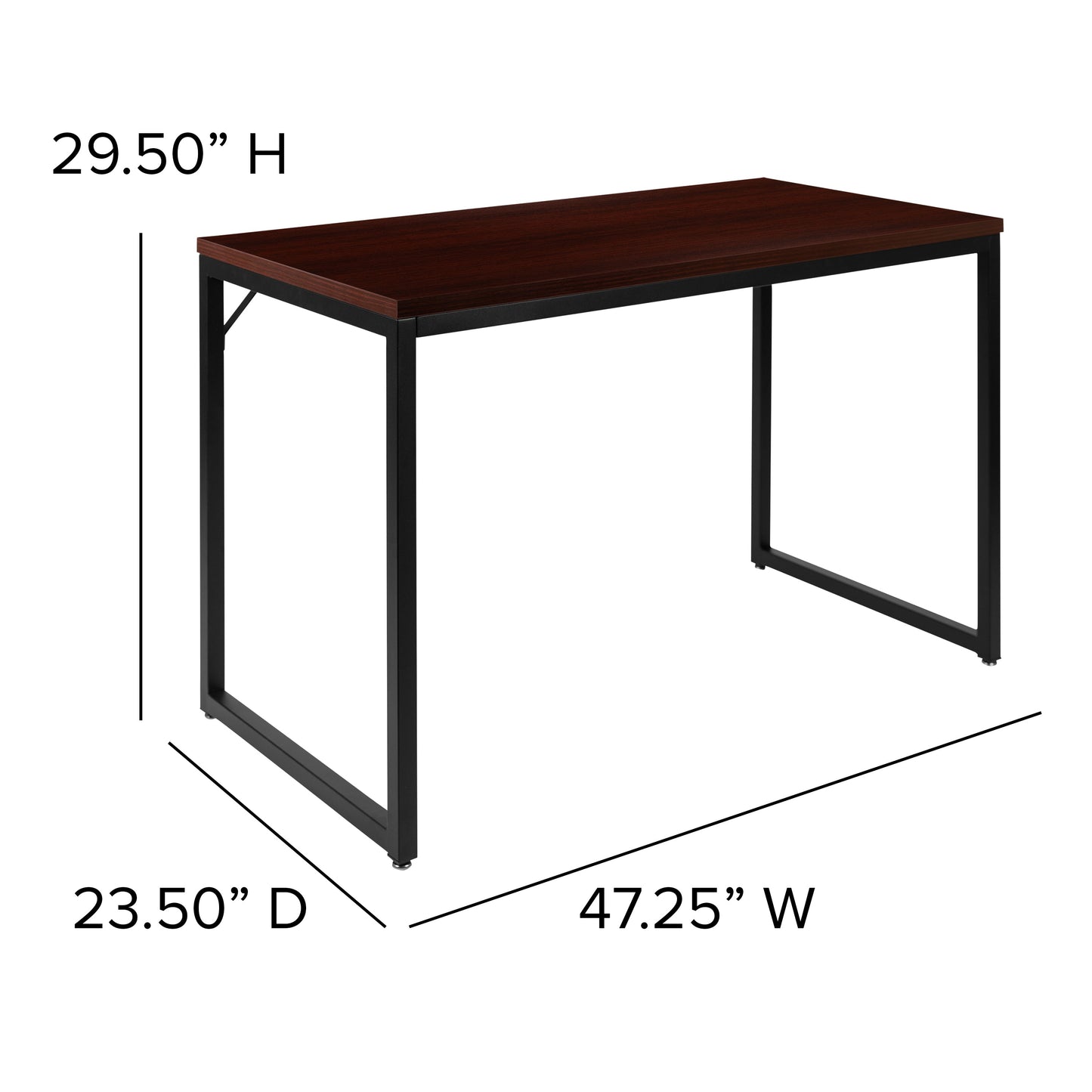 Mahogany Commercial Desk GC-GF156-12-MHG-GG